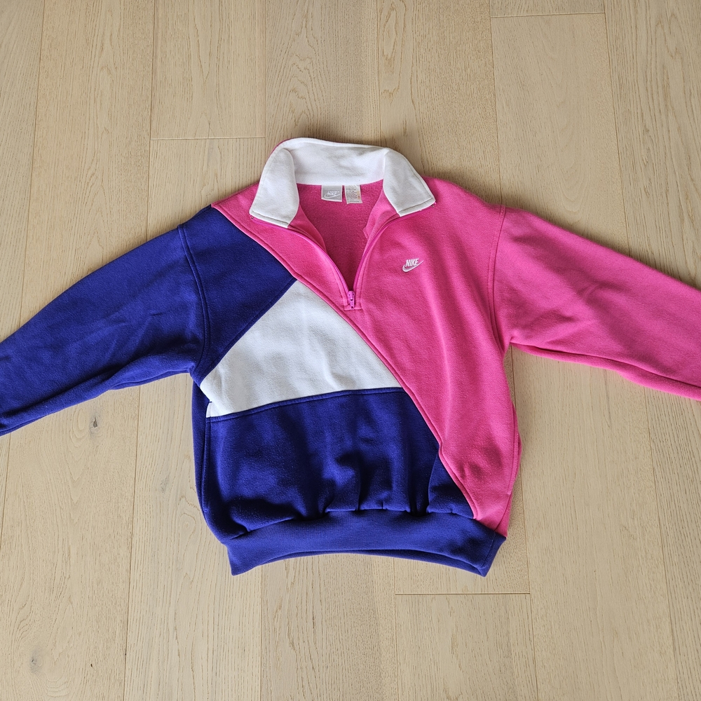 Vintage Nike Pink and Purple Colorblock Sweatshirt